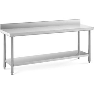 RVS werktafel - ECO - 200 x 60 cm - 160 kg - achterwand - Royal Catering