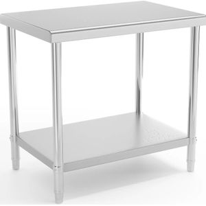 Royal Catering Roestvrij stalen werktafel - 90 x 60 cm - 210 kg laadvermogen - 4062859999016