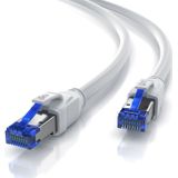 Primewire - Patchkabel cat 8 mit Baumwollummantelung - Gigabit Ethernet lan Kabel - 40 Gbit/s - s/ftp pimf Schirmung - Netzwerkkabel - 15m