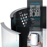 Arendo Wasserkocher 1,5 l 2200 W, Edelstahl, Doppelwand, Temperaturwahl 40 - 100°C mit Anzeige, weiß matt