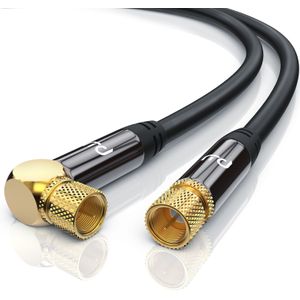 Primewire SAT-Kabel, Koax, F-Stecker, HDTV SAT Koax Kabel 90° gewinkelt, 4fach Schirmung, 135dB, 75Ohm - 10m