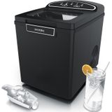 Arendo Eiswürfelmaschine elektrisch, 12-15 kg in 24 h, 1,8 Liter Eiswürfelbereiter, Eiswürfel in 7,5 - 8,5 min, Ice Cube Maker, 105 Watt, Schwarz