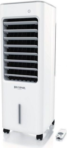 Brandson, Luftkühler mobil mit Wasserkühlung, Turmventilator 50 W mit 5L Wassertank, Luftbefeuchter Ventilator Standventilator, leise