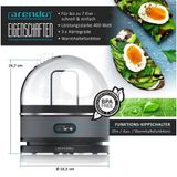 Arendo - Eierkocher 400 Watt, Edelstahl, Egg Cooker, 7 Eier, 3 Härtegrade wählbar, Warmhaltefunktion, Signalton, BPA-frei, cool grey