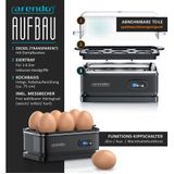 Arendo Eierkocher 6-fach, Edelstahl, mit Warmhaltefunktion, frei wählbarer Härtegrad, Anzahl Eier: 6 St., 400 W, Kipp-Funktionsschalter mit Indikationsleuchte, für bis zu 6 Eier