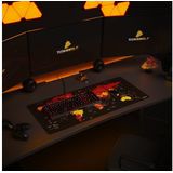 Titanwolf - Gaming Mauspad xxl, glattes Stoffgewebe, Speed Mousepad 900 x 400mm große Fläche, Weltkarte rot