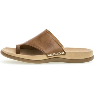 Gabor - Cognac Leren Teenslippers - Dames - Leer