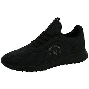 Tom Tailor Heren 5382301 Sneakers, zwart, 44 EU