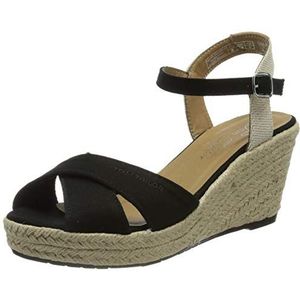 TOM TAILOR Dames 8090101 riempjessandalen, zwart, 41 EU