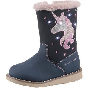 Tom Tailor - Winterlaarzen - Donkerblauw - Kinderlaarzen met Knipperend Eenhoornmotief
