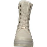 Tom Tailor - Hoge Veterschoenen - Beige - Winterlaarzen met Logo-embossing op de Hak