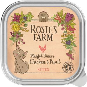 32x100g Kitten Kip&Forel Rosie's Farm Kattenvoer