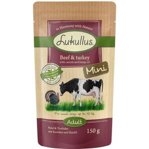 Voordeelpakket Lukullus mini maaltijdzakjes 48 x 150g - Rund & kalkoen
