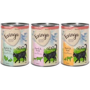 20 + 4 gratis! 24 x 400 g Feringa Classic Meat Menü Mixpaket 2: Kaninchen & Truthahn, Ente & Kalb, Lamm & Rind