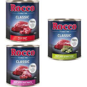 Top-Angebot Rocco Classic 24 x 800g - Rind-Mix: Rind pur, Rind/Kalbsherz, Rind/Pansen