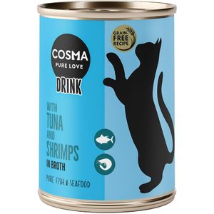 6x100 g Cosma Drink Tonijn en Garnalen Katten Natvoer