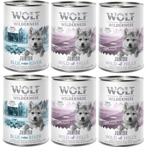 Junior Mixpakket Wolf of Wilderness Graanvrij Honden Natvoer