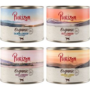 Voordeelpakket Purizon Organic 24 x 200 g - Gemengd pakket: 4 Soorten