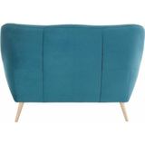 exxpo - sofa fashion 2-Sitzer »Scandi, bequem, aufwendige Rückenpolsterung für mehr Sitzkomfort«, akuelle Farben in hochwertige Bezugsqualitäten, Holzfuß