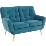 exxpo - sofa fashion 2-Sitzer »Scandi, bequem, aufwendige Rückenpolsterung für mehr Sitzkomfort«, akuelle Farben in hochwertige Bezugsqualitäten, Holzfuß