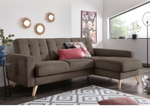 exxpo - sofa fashion Ecksofa »Nappa, kompakt und komfortabel, bequem, zeitloses Design, L-Form«, tolle Detailverarbeitung, inkl. Bettfunktion und Bettkasten