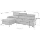 exxpo - sofa fashion Ecksofa »Maretto, bequem und komfortabel, L-Form«, inkl. Kopf- bzw. Rückenverstellung, wahlweise mit Bettfunktion
