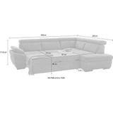 exxpo - sofa fashion Ecksofa »Salerno, klassisch modernes Funktionssofa, hoher Sitzkomfort, L-Form«, inkl. Kopf- und Armteilverstellung, wahlweise mit Bettfunktion