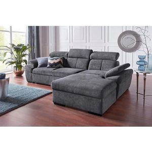 exxpo - sofa fashion Ecksofa »Salerno, inkl. Kopf- und Armteilverstellung, elegant & bequem, L-Form«, wahlweise mit Bettfunktion und Bettkasten, tolle Detailverarbeitung
