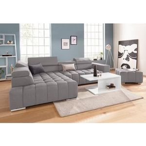 exxpo - sofa fashion Ecksofa "Elias, aktuelle Kreuzsteppung im Sitz, bequem, L-Form", mit Kopf- bzw. Rückenverstellung, wahlweise mit Bettfunktion