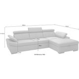 exxpo - sofa fashion Ecksofa "Salerno, klassisch modernes Funktionssofa, hoher Sitzkomfort, L-Form", inkl. Kopf- und Armteilverstellung, wahlweise mit Bettfunktion