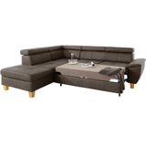 exxpo - sofa fashion Ecksofa "Enya, aufwendige Detailverarbeitung, hoher Sitzkomfort, bequem, L-Form", mit Kopfteilverstellung, wahlweise Bettfunktion u. Bettkasten