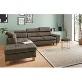 exxpo - sofa fashion Ecksofa "Enya, aufwendige Detailverarbeitung, hoher Sitzkomfort, bequem, L-Form", mit Kopfteilverstellung, wahlweise Bettfunktion u. Bettkasten