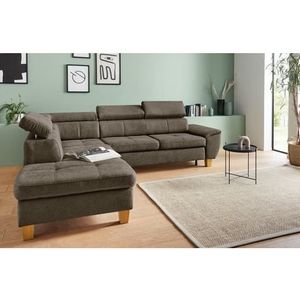 exxpo - sofa fashion Ecksofa "Enya, aufwendige Detailverarbeitung, hoher Sitzkomfort, bequem, L-Form", mit Kopfteilverstellung, wahlweise Bettfunktion u. Bettkasten