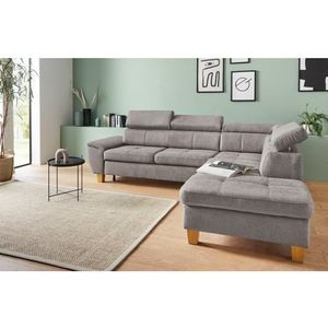 exxpo - sofa fashion Ecksofa »Enya, aufwendige Detailverarbeitung, hoher Sitzkomfort, bequem, L-Form«, mit Kopfteilverstellung, wahlweise Bettfunktion u. Bettkasten