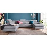 exxpo - sofa fashion Wohnlandschaft »Maretto, bequem und komfortabel, aufwendige Sitzsteppung, U-Form«, inkl. Kopfteilverstellung für mehr Sitzkomfort, wahlweise Bettfunktion