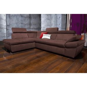 exxpo - sofa fashion Ecksofa "Salerno, klassisch modernes Funktionssofa, hoher Sitzkomfort, L-Form", inkl. Kopf- und Armteilverstellung, wahlweise mit Bettfunktion