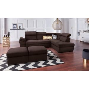 exxpo - sofa fashion Ecksofa "Salerno, klassisch modernes Funktionssofa, hoher Sitzkomfort, L-Form", inkl. Kopf- und Armteilverstellung, wahlweise mit Bettfunktion