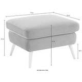 exxpo - sofa fashion Hocker "Scandi bequem und elegant mit hohem Holzfuß"