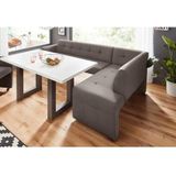 exxpo - sofa fashion Eckbank "Barista mit toller Detailverarbeitung, hohe Bodenfreiheit", Komfortsitzhöhe 49cm, Frei im Raum stellbar