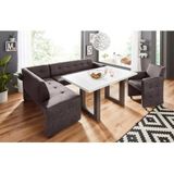 exxpo - sofa fashion Eckbank "Barista mit toller Detailverarbeitung, hohe Bodenfreiheit", Komfortsitzhöhe 49cm, Frei im Raum stellbar