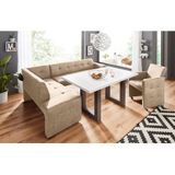 exxpo - sofa fashion Eckbank "Barista mit toller Detailverarbeitung, hohe Bodenfreiheit", Komfortsitzhöhe 49cm, Frei im Raum stellbar
