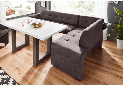 exxpo - sofa fashion Eckbank "Barista mit toller Detailverarbeitung, hohe Bodenfreiheit", Komfortsitzhöhe 49cm, Frei im Raum stellbar