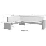 exxpo - sofa fashion Eckbank "Cortado, elegant und modern mit hohem Sitzkomfort", hohe Bodenfreiheit, schöne Detailverarbeitung, wahlweise Lederbezug