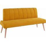 exxpo - sofa fashion Sitzbank "Costa, moderne Rückensteppung, bequem und elegant, hoher Holzfuß", hochwertige Detailverarbeitung, Frei im Raum stellbar