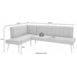 exxpo - sofa fashion Eckbank "Costa, moderne Rückensteppung, bequem und elegant, hoher Holzfuß", hochwertig verarbeitet, Frei im Raum stellbar
