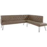 exxpo - sofa fashion Eckbank "Doppio, Chesterfield Optik, komfortabel und bequem, hohe Designfüße", Frei im Raum stellbar