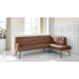 exxpo - sofa fashion Eckbank »Doppio, Chesterfield Optik, komfortabel und bequem, hohe Designfüße«, Frei im Raum stellbar