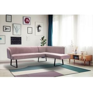 exxpo - sofa fashion Eckbank »Americano«, mit Keder und Metallfüßen, Bezug in verschiedenen Qualitäten