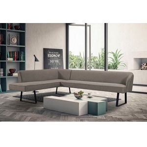 exxpo - sofa fashion Hoekbank Americano met opstaande naad en metalen poten, bekleding in verschillende kwaliteiten