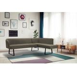 exxpo - sofa fashion Eckbank »Americano«, mit Keder und Metallfüßen, Bezug in verschiedenen Qualitäten